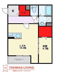 ガレア高宮 1LDKの間取図画像