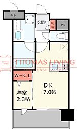グランフォーレ博多プレミアベイサイド 1DKの間取図画像