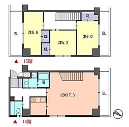 レジデンス住吉 3LDKの間取図画像
