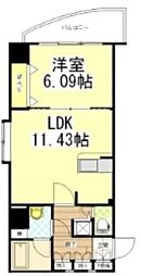 リベラいわき 1LDKの間取図画像