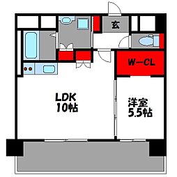 LexusGarden箱崎タワーズEAST 1LDKの間取図画像