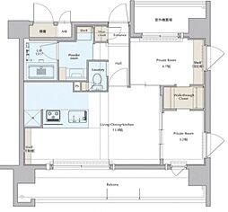 ネストピア博多イーストClass 2LDKの間取図画像