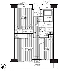 ステラメゾン武蔵小山 5階2DKの間取り