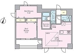 SELENE御殿山 3階2SLDKの間取り