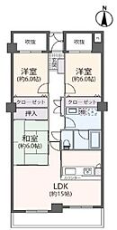 コートハウス千歳船橋 3階3LDKの間取り