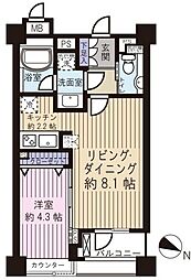 ダイナシティ三宿 4階1LDKの間取り