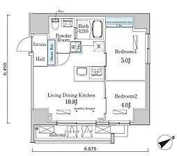 カーサスプレンディッド恵比寿1丁目 2階2LDKの間取り