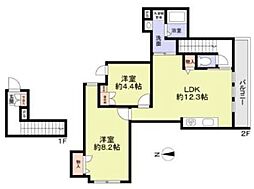 グランディア 2LDKの間取図画像