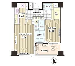 ParkAxis恵比寿 1LDKの間取図画像