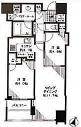 大崎ウエストシティタワーズE棟 2LDKの間取図画像