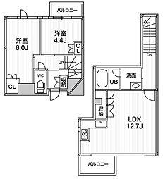 アーバンフラッツ目黒本町 2LDKの間取図画像