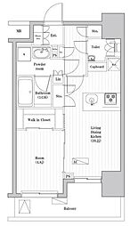 オーパスレジデンス武蔵小山 1LDKの間取図画像