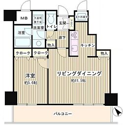 トレステージ目黒 1LDKの間取図画像