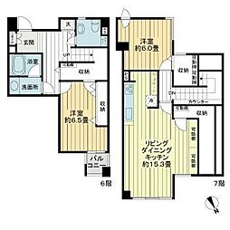 グランドメゾン目黒南 2LDKの間取図画像