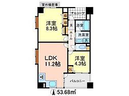 アネーロ千歳船橋 2LDKの間取図画像