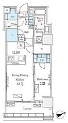 ロイヤルパークス品川 1LDKの間取図画像