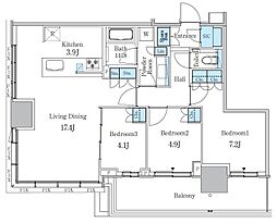 大崎ステーションレジデンス 3LDKの間取図画像