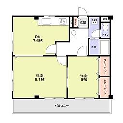 ビレッジヒル上大崎 2DKの間取図画像