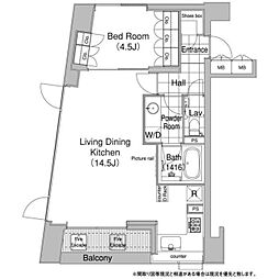 COMFORIA代官山青葉台 1LDKの間取図画像