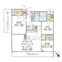 La Perla Meguro-HigashiyamaII 3LDKの間取図画像