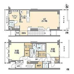 瀬田の杜Garden&TerraceC 2LDKの間取図画像