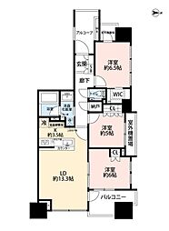 クラッシィハウス芝浦 3LDKの間取図画像