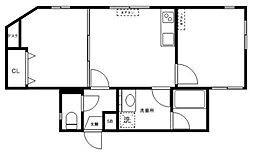 アンビアンス上目黒 2DKの間取図画像