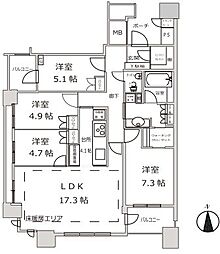 大森プロストシティレジデンス 4LDKの間取図画像