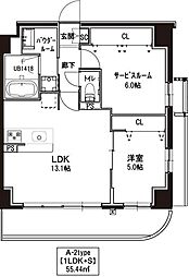 GraziaKamata 1SLDKの間取図画像