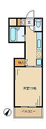 多摩都市モノレール 大塚・帝京大学駅 徒歩5分の賃貸アパート 2階1Kの間取り