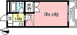 京王線 中河原駅 徒歩8分の賃貸マンション 3階1Kの間取り