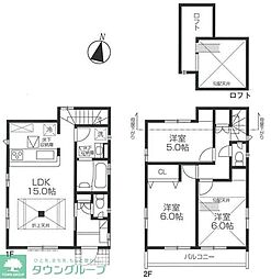 多摩都市モノレール 多摩動物公園駅 徒歩10分の賃貸一戸建て 3LDKの間取り