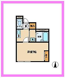 レオネクストカイトネストII 1階1Kの間取り