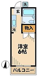 京王相模原線 京王堀之内駅 徒歩14分の賃貸アパート 1階1Kの間取り