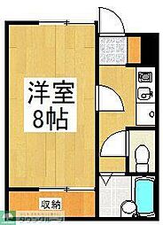 パストラルいしい 1階1Kの間取り