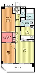 JR中央線 八王子駅 徒歩8分の賃貸マンション 14階2LDKの間取り