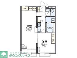JR中央線 西八王子駅 3.2kmの賃貸アパート 2階1LDKの間取り