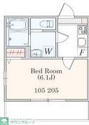 小田急小田原線 新百合ヶ丘駅 徒歩10分の賃貸アパート 1階1Kの間取り