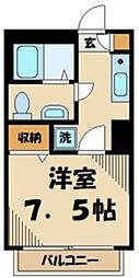 京王線 聖蹟桜ヶ丘駅 徒歩10分の賃貸マンション 1階1Kの間取り