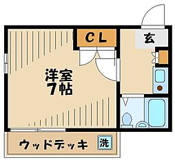 京王相模原線 京王永山駅 バス15分 桜ヶ丘CC下車 徒歩1分の賃貸アパート 2階1Kの間取り