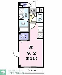 京王相模原線 京王堀之内駅 徒歩12分の賃貸マンション 3階ワンルームの間取り