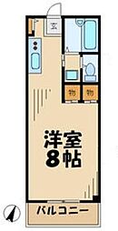 京王相模原線 京王堀之内駅 徒歩3分の賃貸マンション 3階1Kの間取り