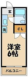 小田急多摩線 小田急多摩センター駅 徒歩12分の賃貸マンション 4階1Kの間取り