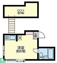 京王線 長沼駅 徒歩4分の賃貸アパート 1階ワンルームの間取り