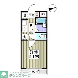 多摩都市モノレール 大塚・帝京大学駅 徒歩8分の賃貸マンション 4階1Kの間取り