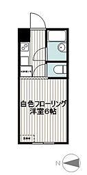 多摩都市モノレール 大塚・帝京大学駅 徒歩6分の賃貸マンション 2階1Kの間取り