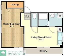 京王線 京王八王子駅 徒歩12分の賃貸アパート 3階1DKの間取り