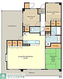 JR八高線 八王子駅 徒歩13分の賃貸マンション 8階3LDKの間取り