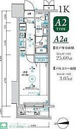 京王線 京王八王子駅 徒歩3分の賃貸マンション 4階1Kの間取り