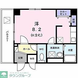 京王相模原線 京王堀之内駅 徒歩2分の賃貸マンション 1階1Kの間取り